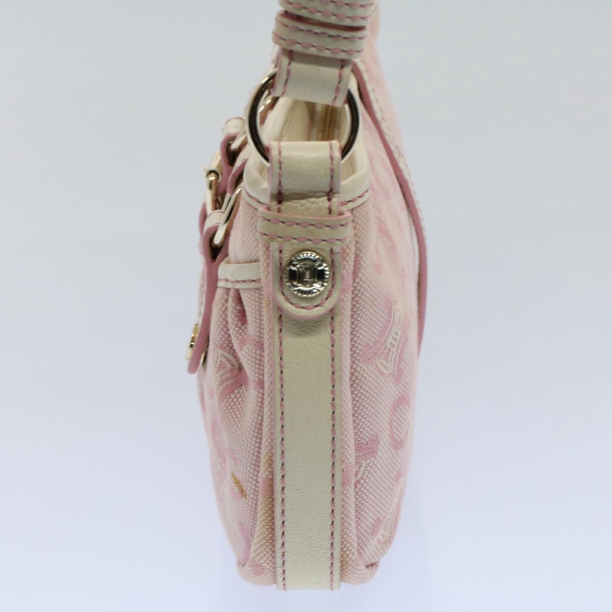 Luxury CELINE C Macadam Canvas Shoulder Bag Leather Pink ep1844