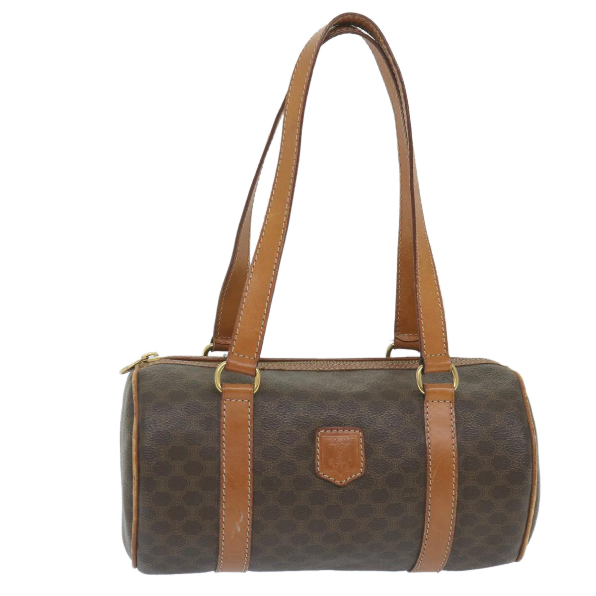 Luxury CELINE Macadam Canvas Shoulder Bag PVC Leather Brown ep2173