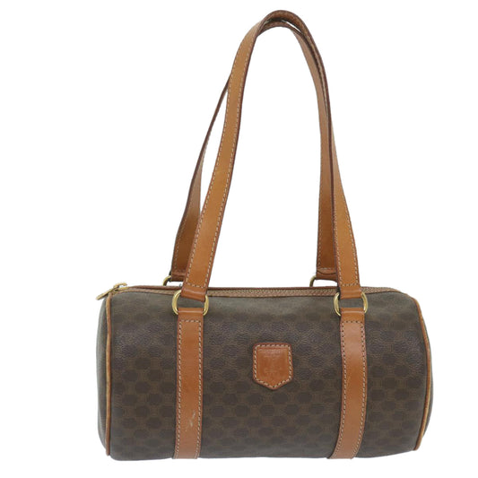 Luxury CELINE Macadam Canvas Shoulder Bag PVC Leather Brown ep2173