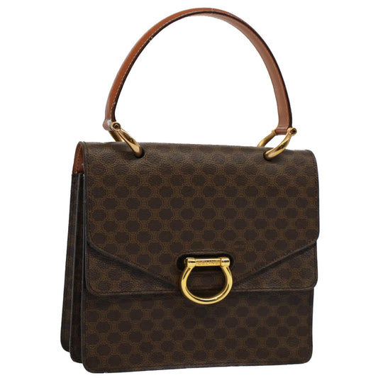 Luxury CELINE Macadam Canvas Hand Bag PVC Leather Brown ep2213