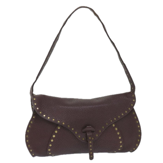 Luxury CELINE Shoulder Bag Leather Wine Red ep2215