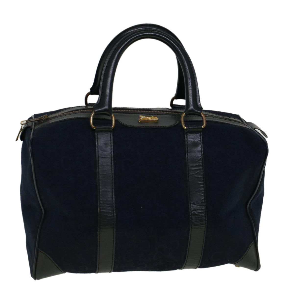 Luxury CELINE C Macadam Canvas Boston Bag Navy ep2240