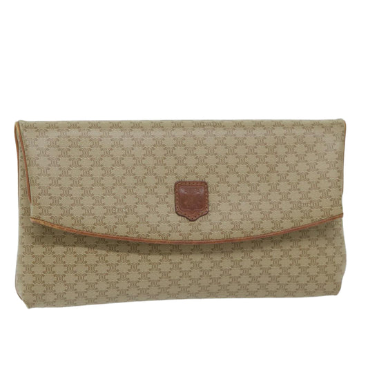Luxury CELINE Macadam Canvas Clutch Bag Beige ep2934