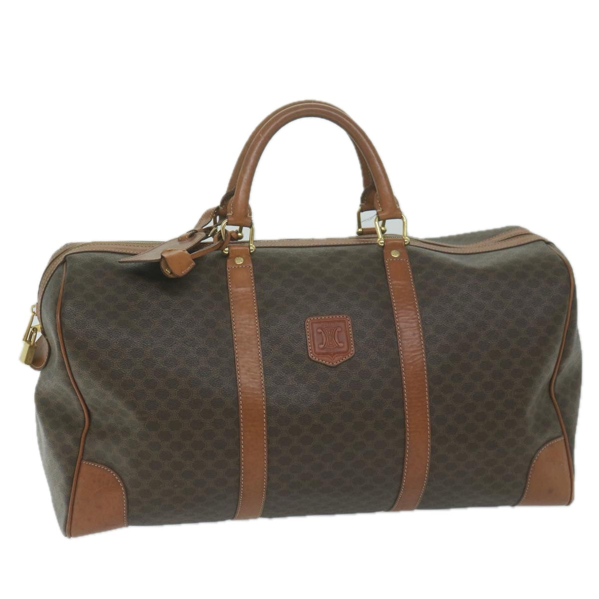 Luxury CELINE Macadam Canvas Boston Bag PVC Brown ep2996