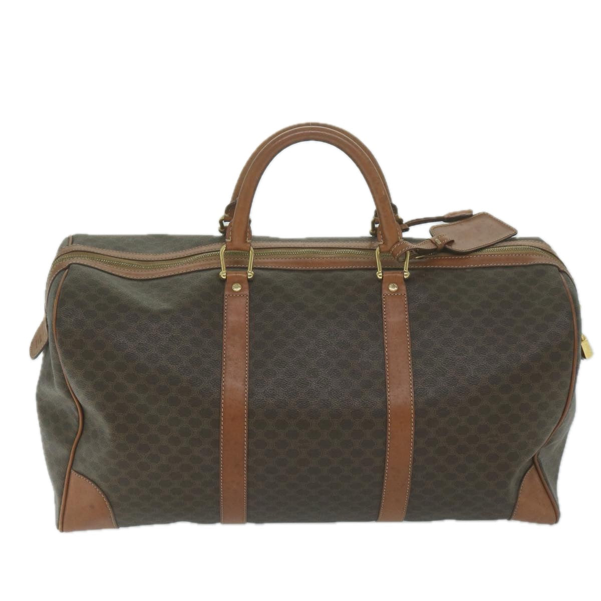 Luxury CELINE Macadam Canvas Boston Bag PVC Brown ep2996