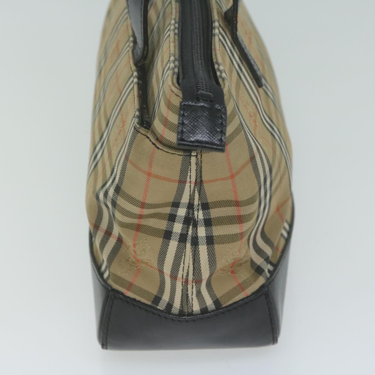Burberry Nova Check Hand Bag Canvas Beige Auth ep3023