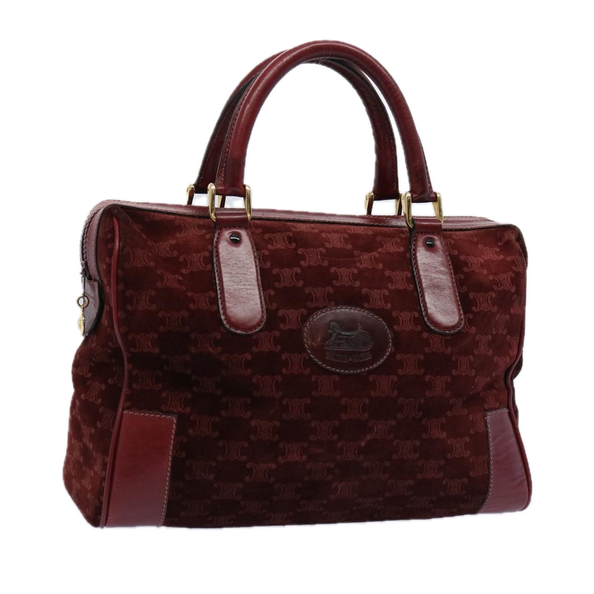 Luxury CELINE Macadam Canvas Boston Bag Red ep3035