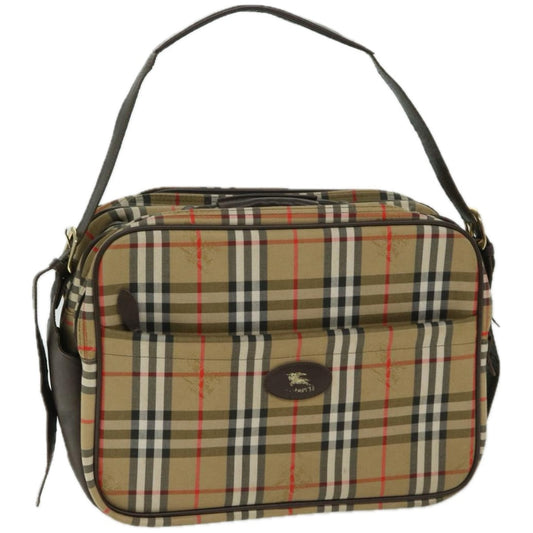 Burberry Nova Check Shoulder Bag Canvas Beige Auth ep3489