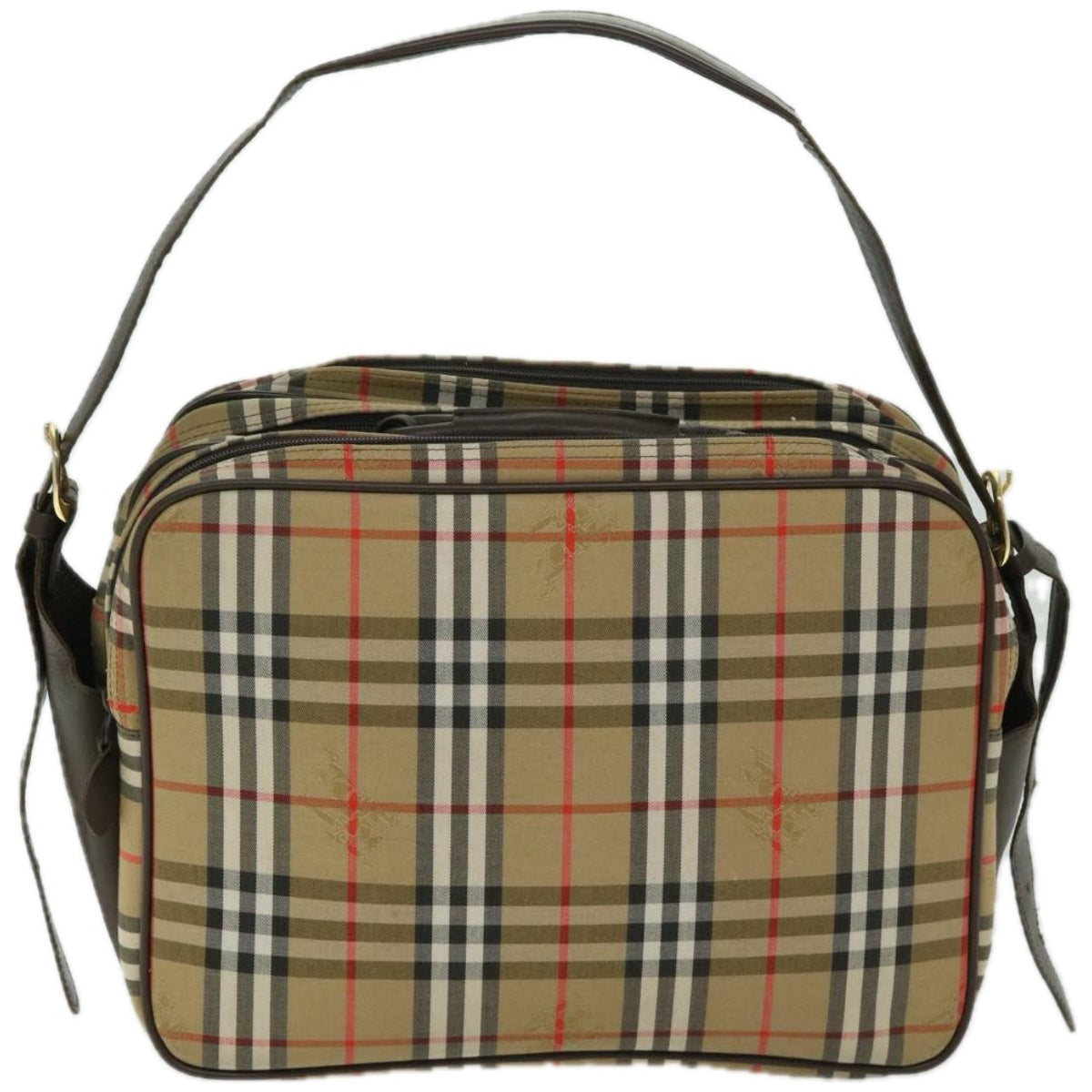 Burberry Nova Check Shoulder Bag Canvas Beige Auth ep3489