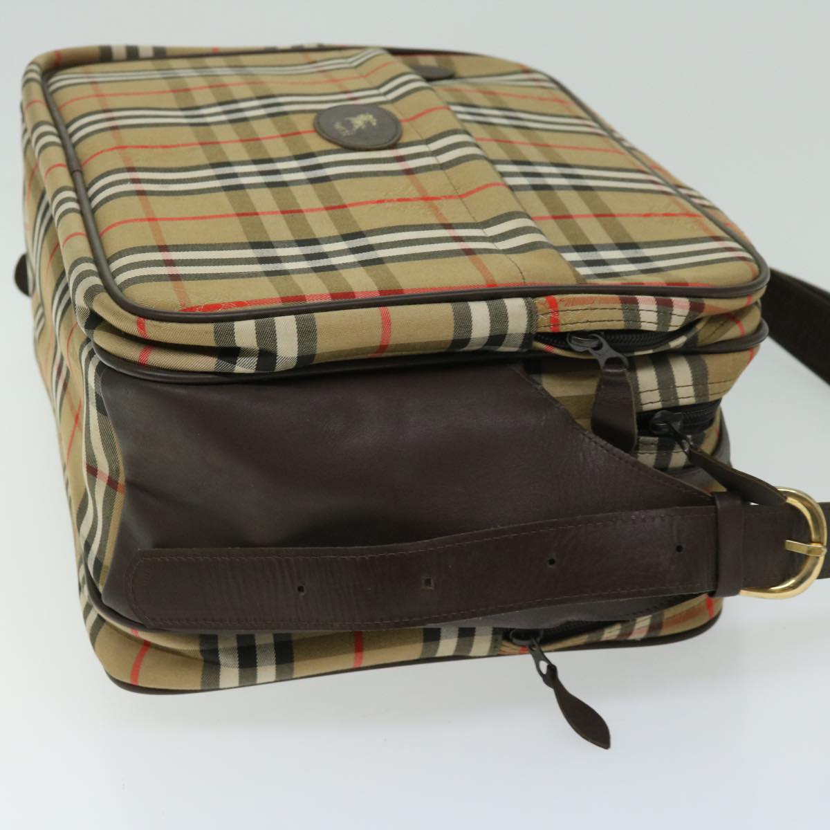Burberry Nova Check Shoulder Bag Canvas Beige Auth ep3489