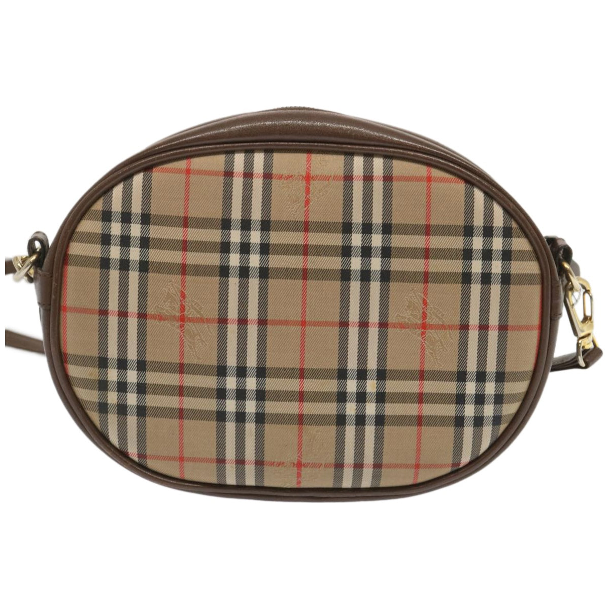 BURBERRYSs Nova Check Shoulder Bag Canvas Beige Auth ep3529