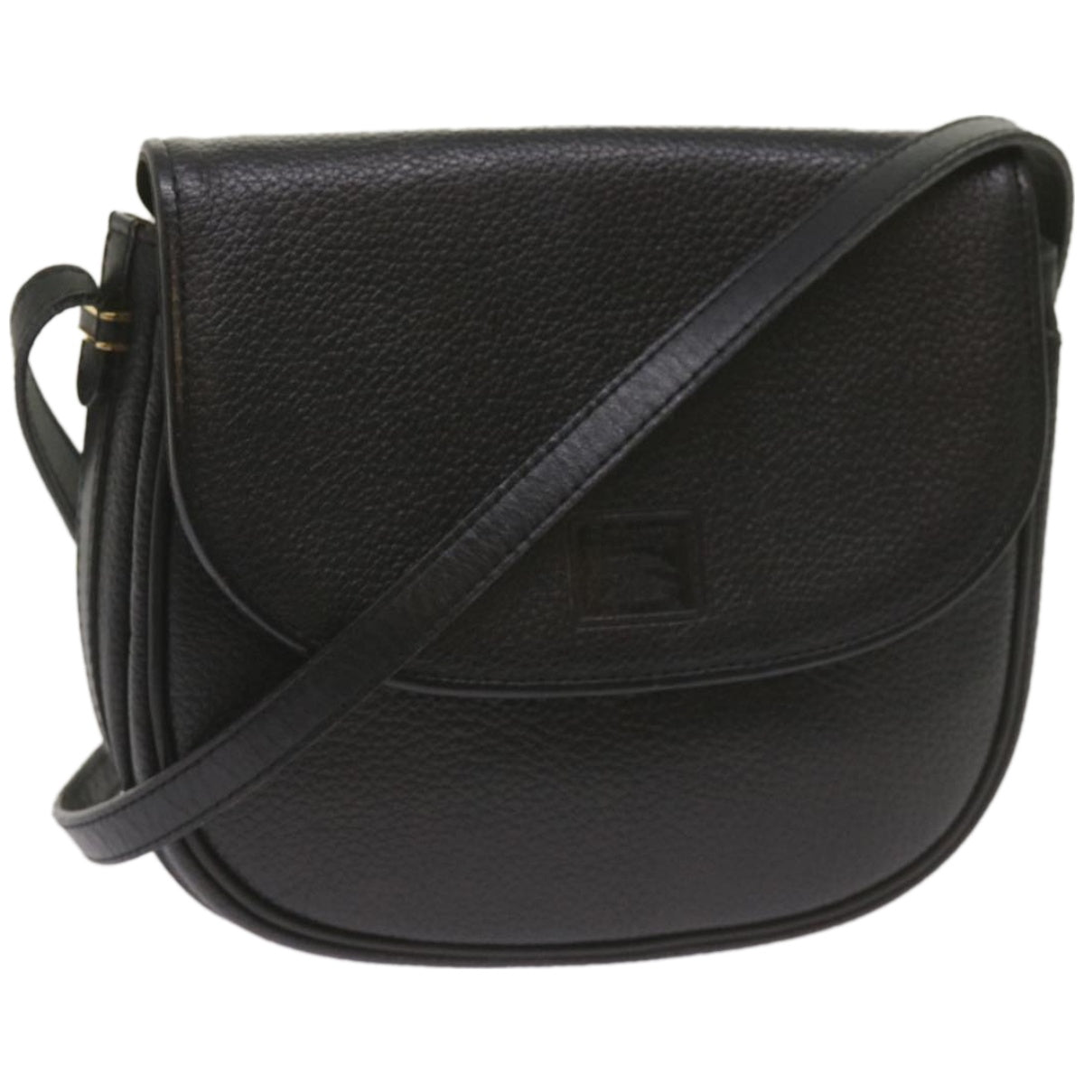 Burberry Shoulder Bag Leather Black Auth ep3585