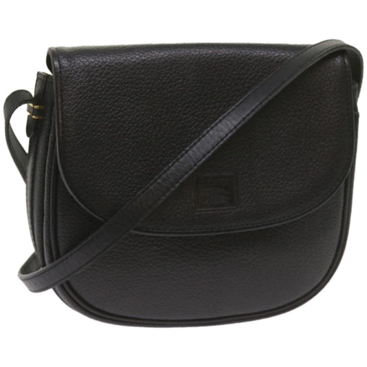 Burberry Shoulder Bag Leather Black Auth ep3585