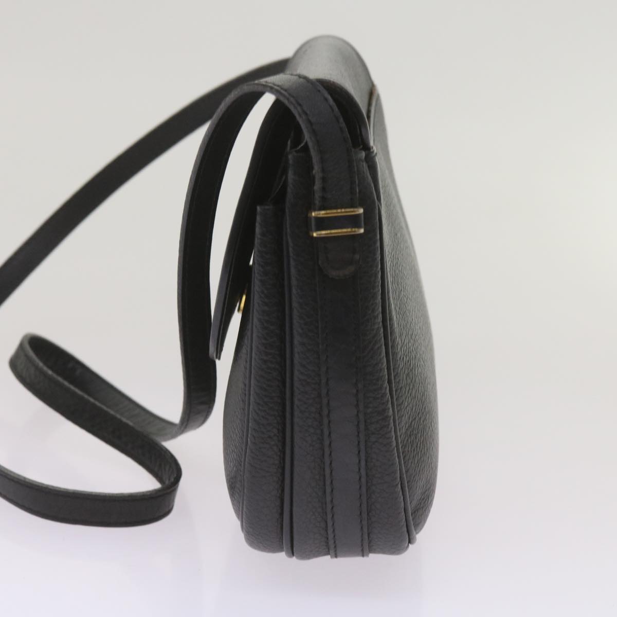 Burberry Shoulder Bag Leather Black Auth ep3585