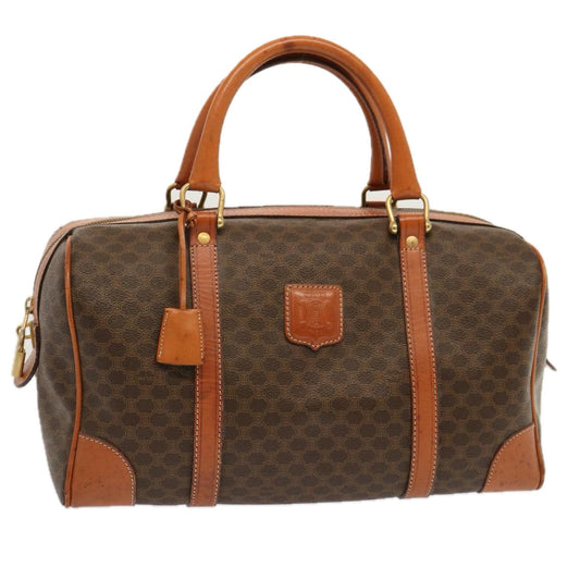 Luxury CELINE Macadam Canvas Boston Bag PVC Brown ep3745