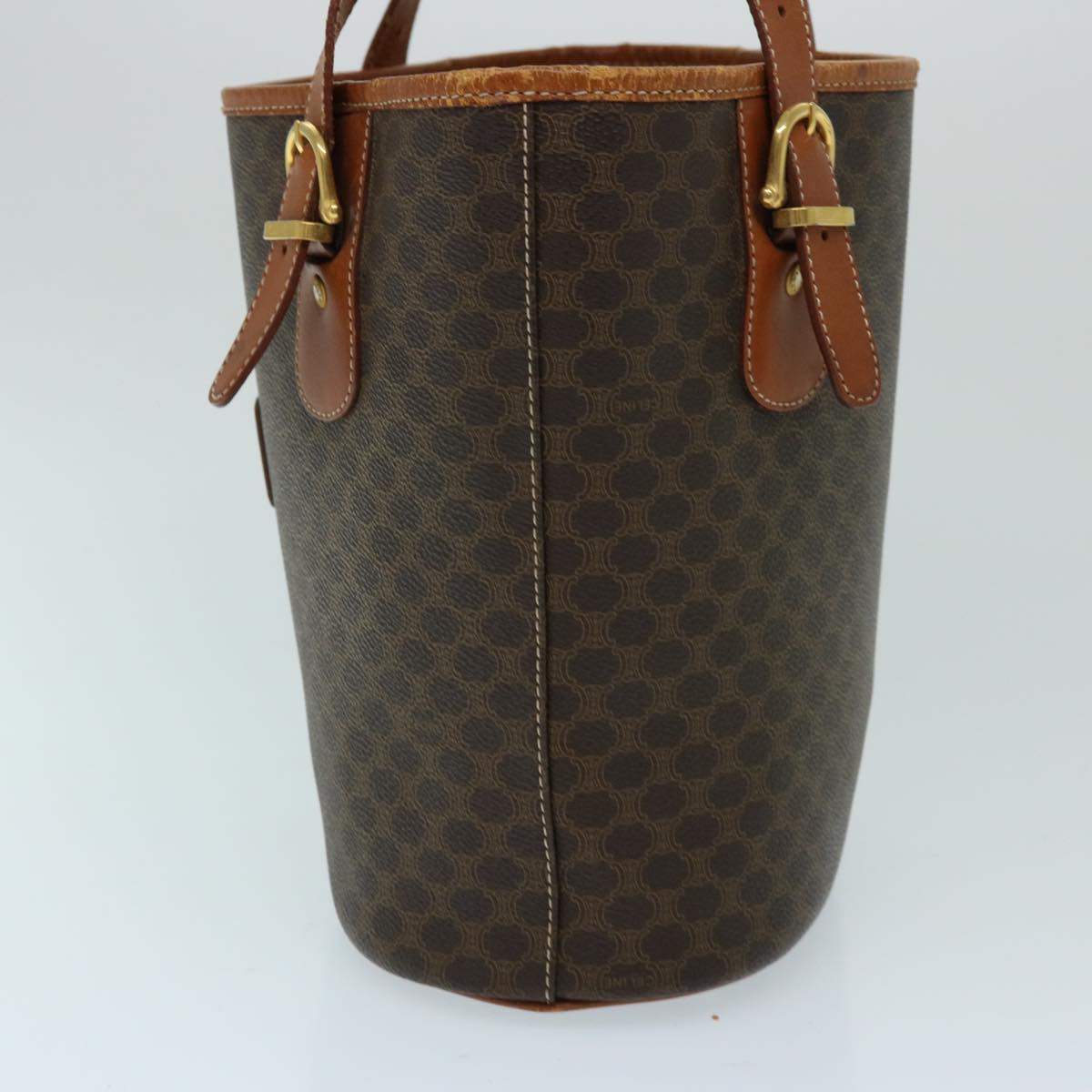 Luxury CELINE Macadam Canvas Tote Bag PVC Leather Brown ep3752