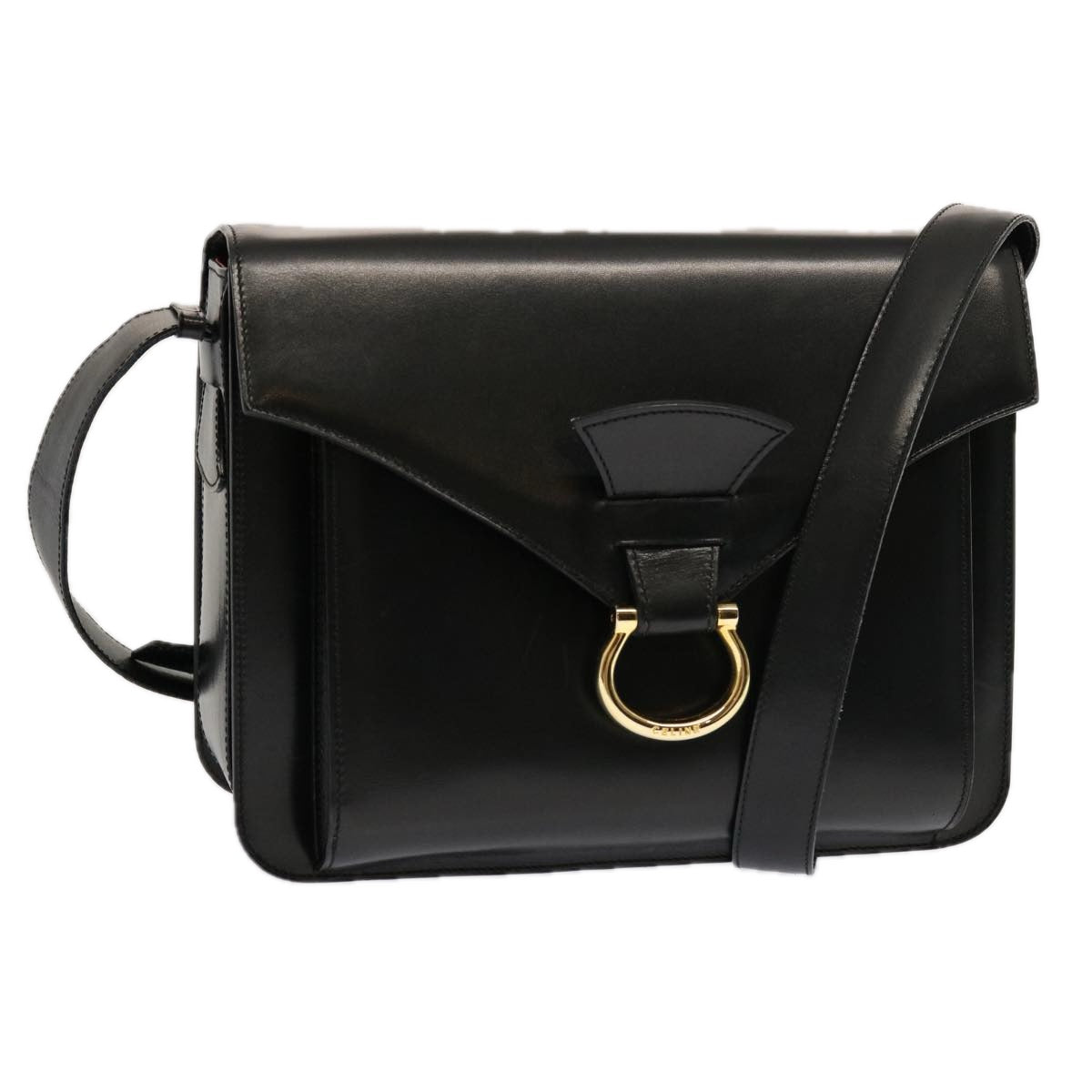Luxury CELINE Shoulder Bag Leather Black ep3891