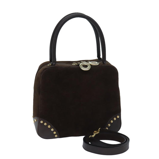 Luxury CELINE Hand Bag Suede 2way Brown ep3900