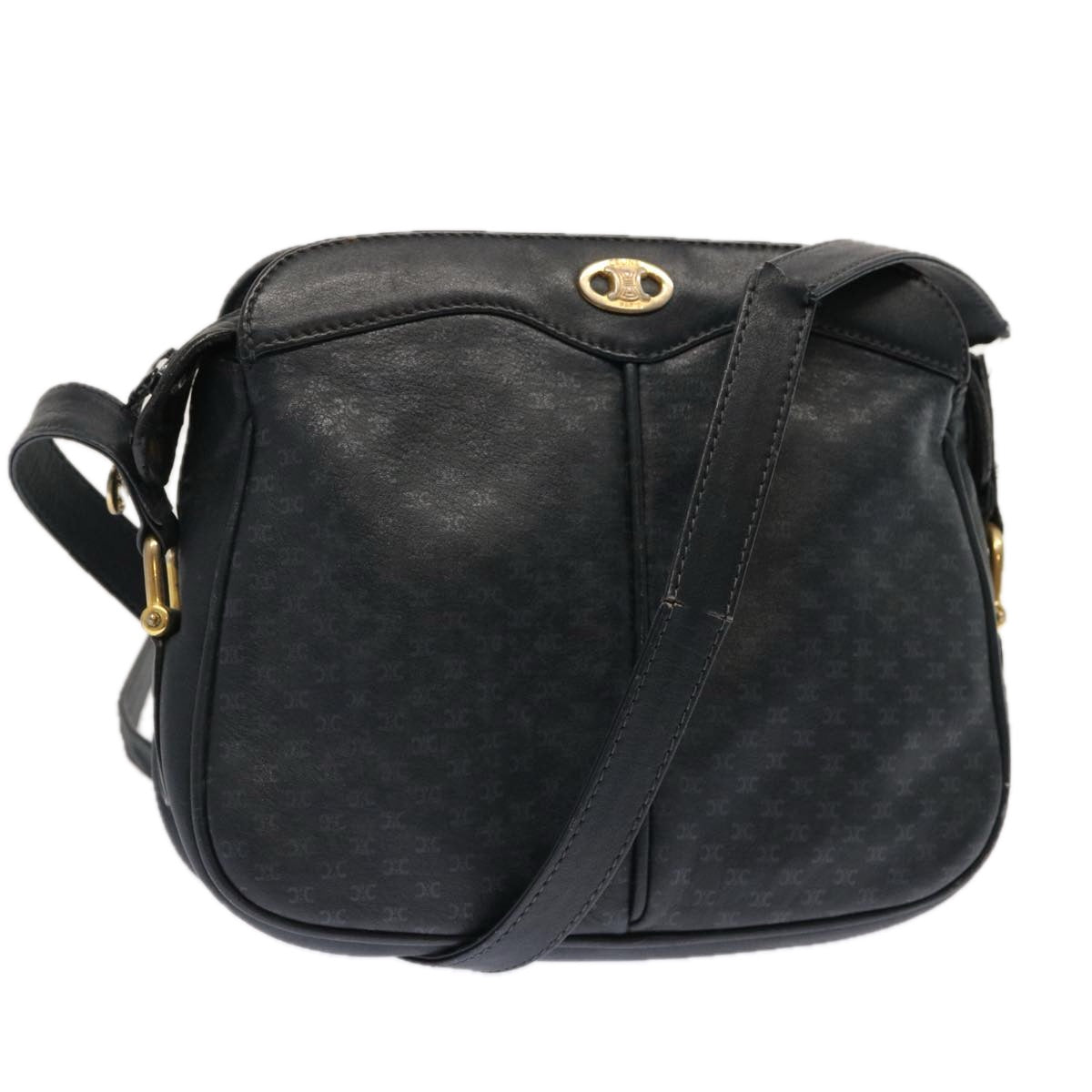 Luxury CELINE Macadam Canvas Shoulder Bag Navy ep3990