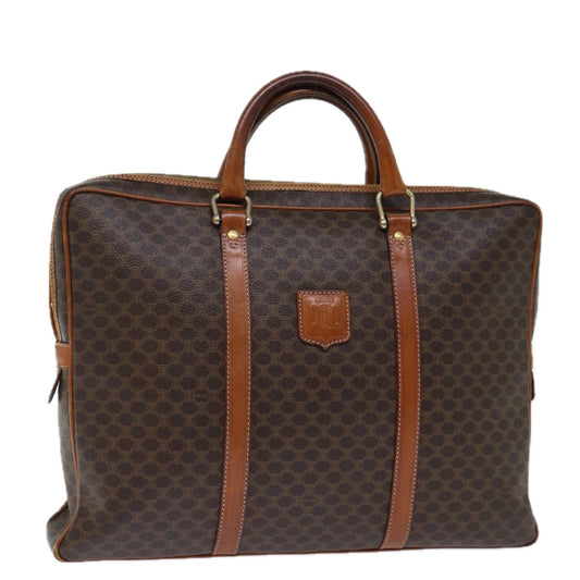Luxury CELINE Macadam Canvas Business Bag PVC Leather Brown ep4097