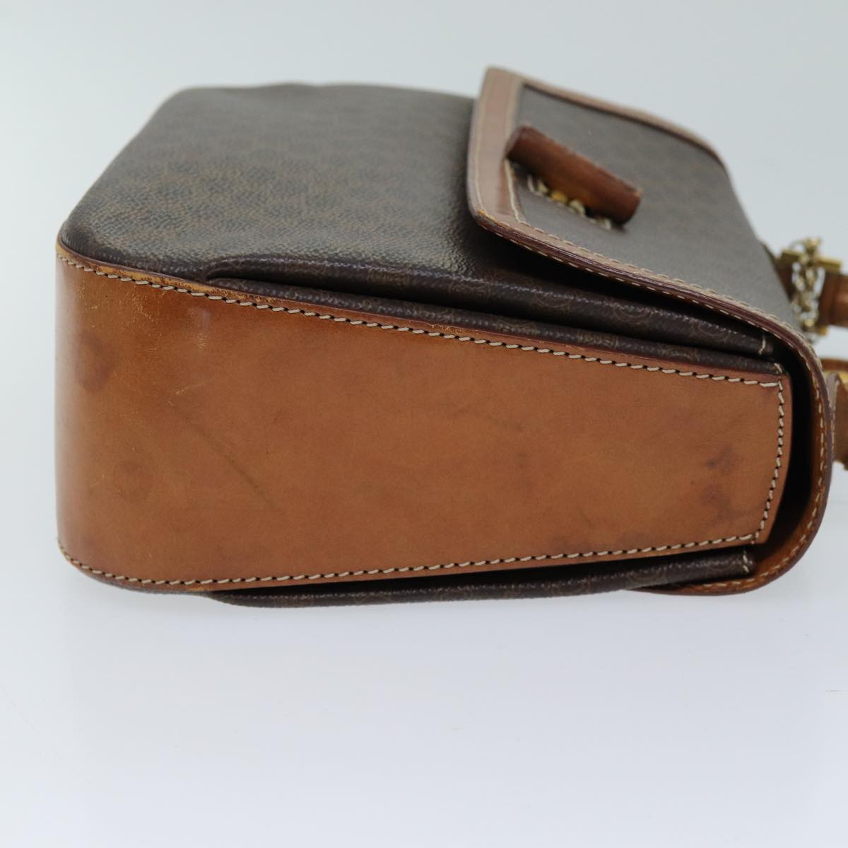 Luxury CELINE Macadam Canvas Hand Bag PVC 2way Brown ep4104