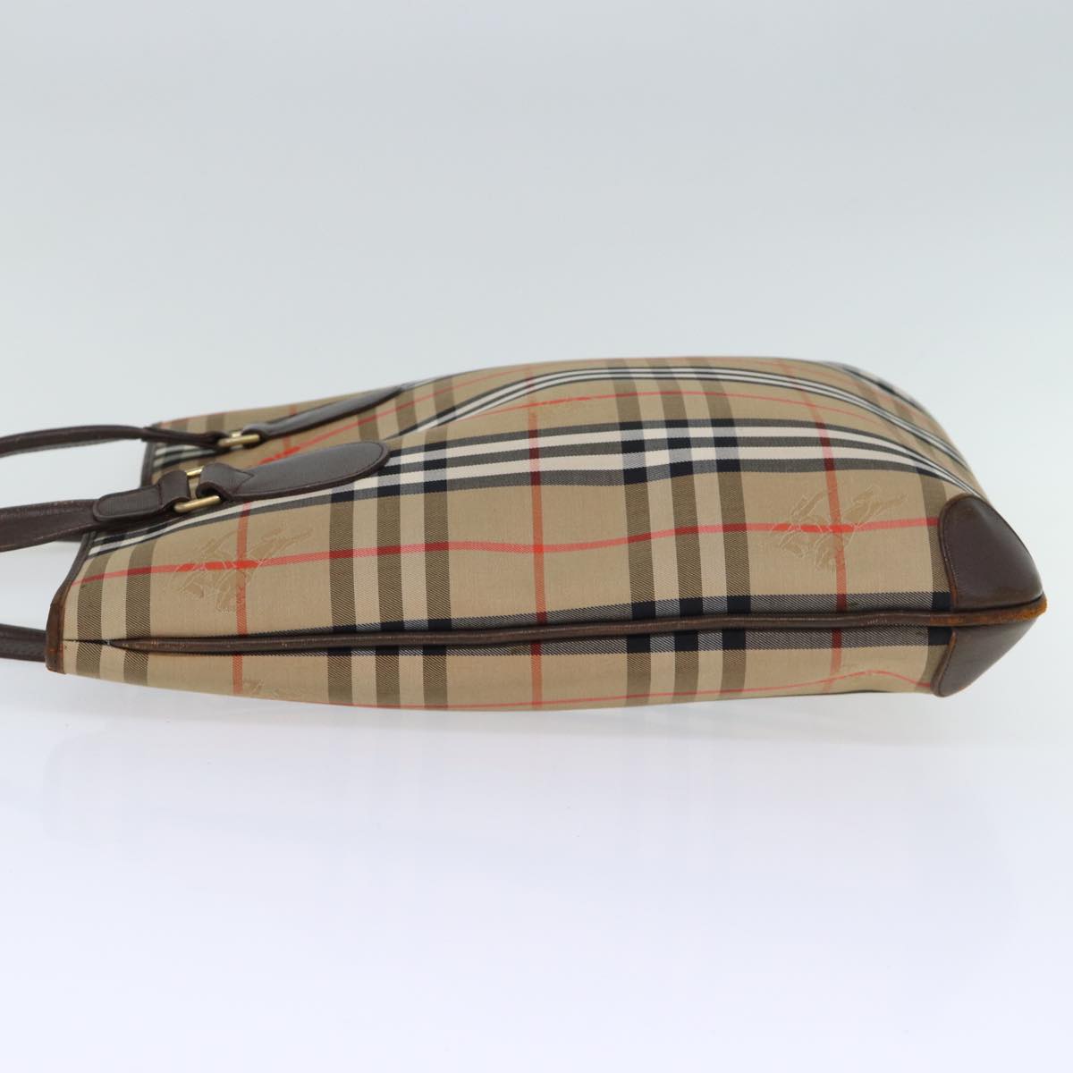 Burberry Nova Check Tote Bag Canvas Beige Auth ep4173