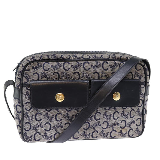 Luxury CELINE C Macadam Canvas Shoulder Bag Navy ep4394