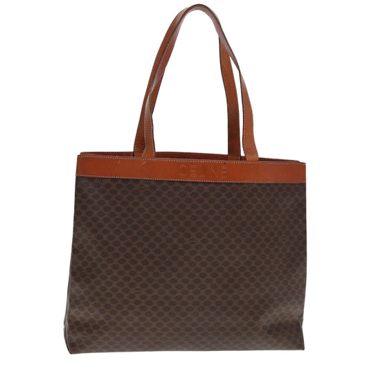 Luxury CELINE Macadam Canvas Tote Bag PVC Leather Brown ep4528