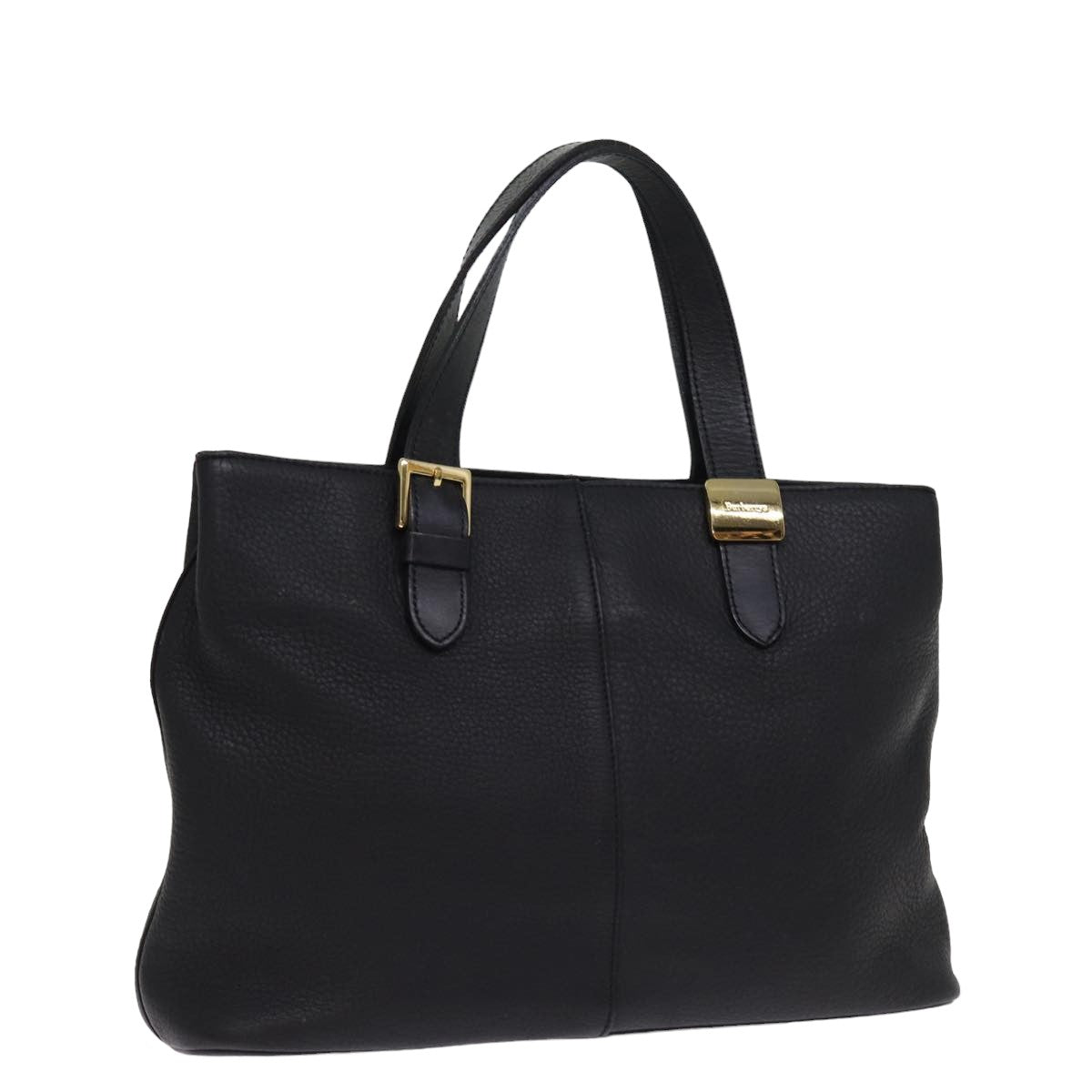 Burberry Hand Bag Leather Black Auth ep4536