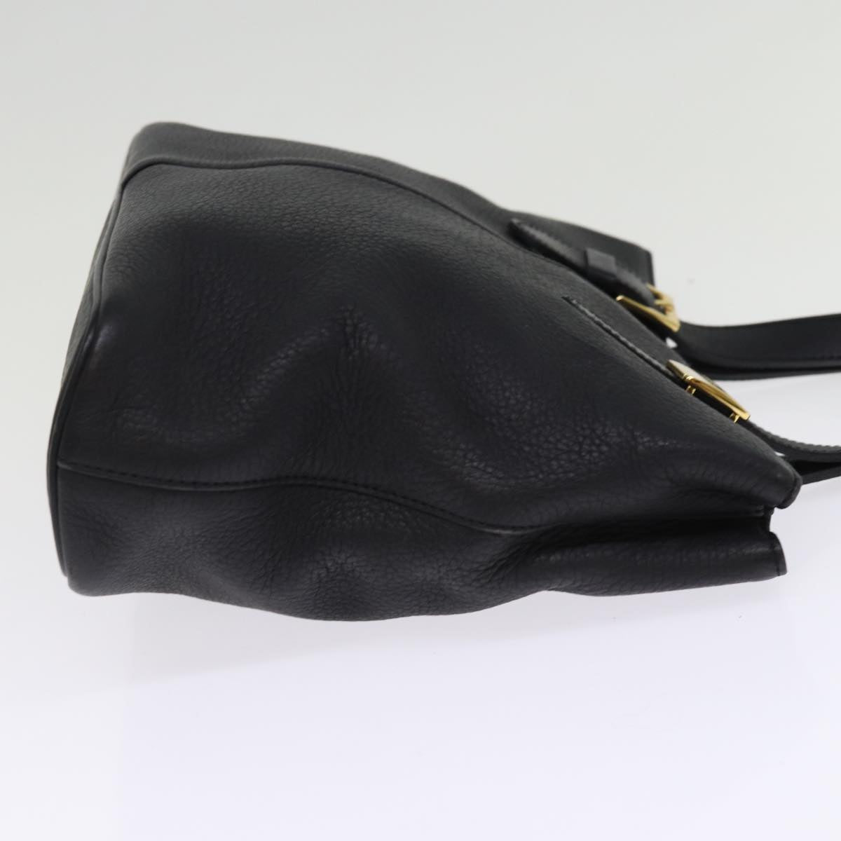 Burberry Hand Bag Leather Black Auth ep4536