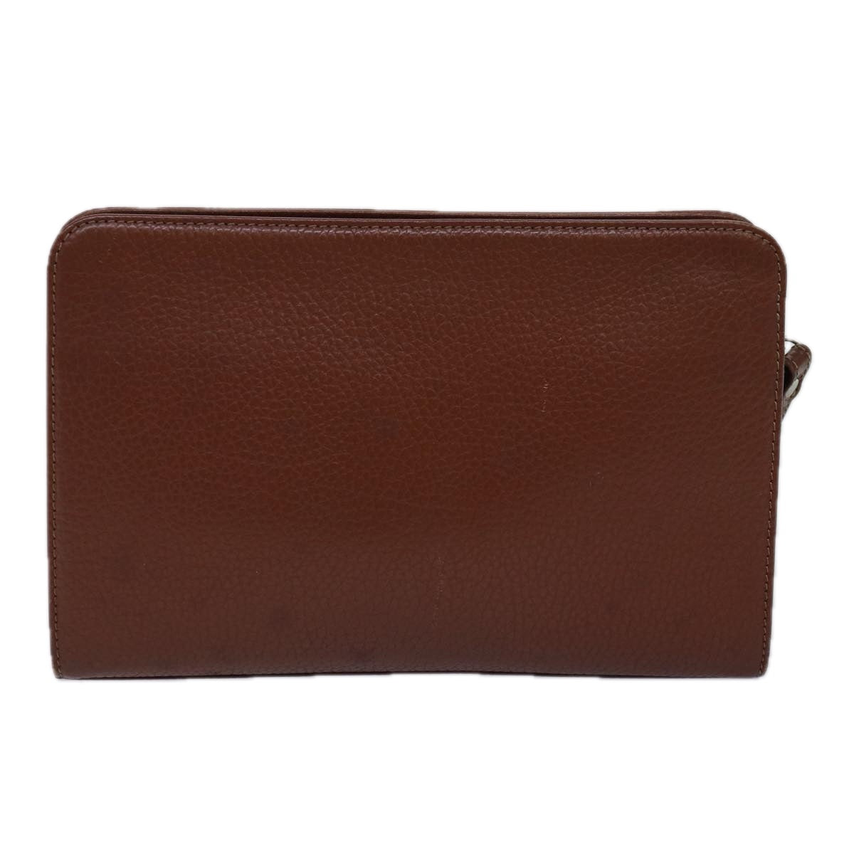 Burberry Clutch Bag Leather Brown Auth ep4543