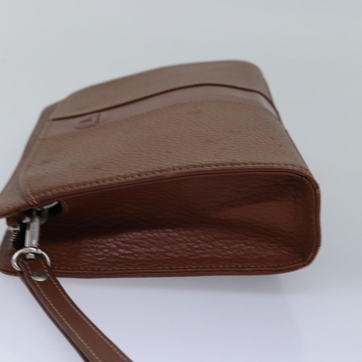 Burberry Clutch Bag Leather Brown Auth ep4543