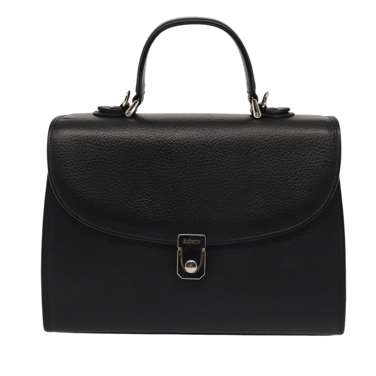 Burberry Hand Bag Leather 2way Black Auth ep4940