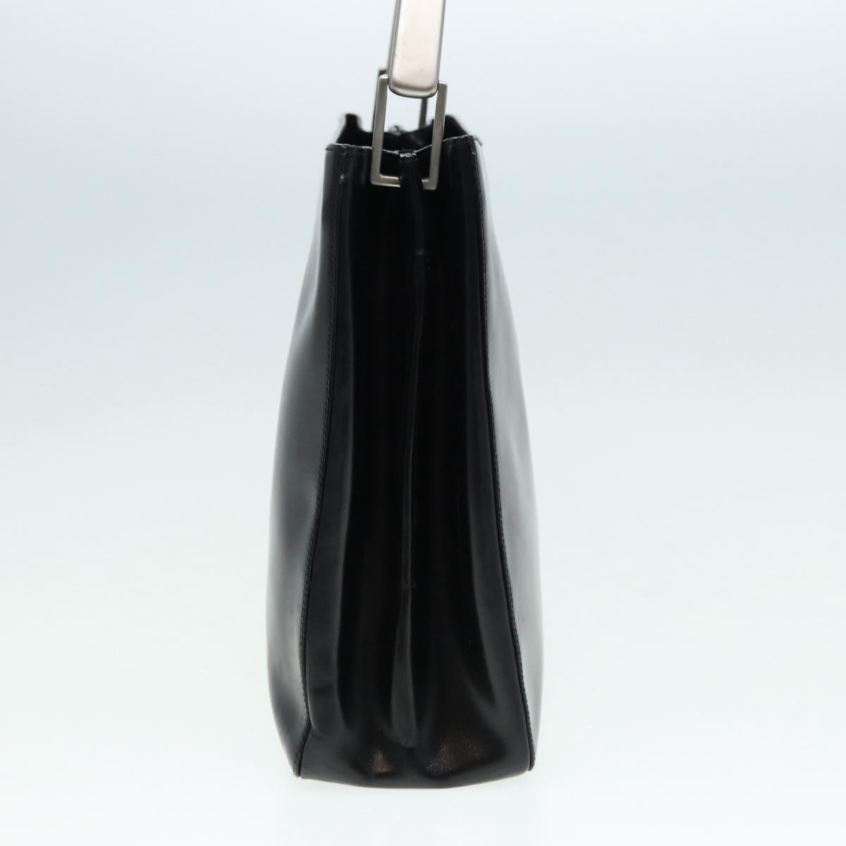 PRADA Shoulder Bag Leather Black Silver Auth