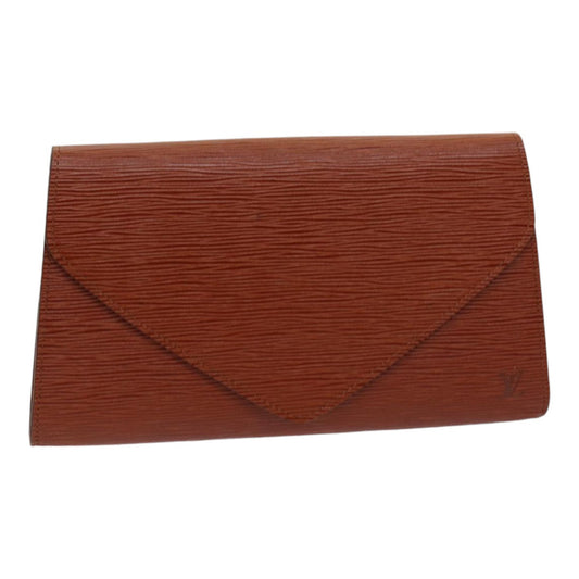 LOUIS VUITTON Epi Art Deco Clutch Bag Brown LV Auth ep5145