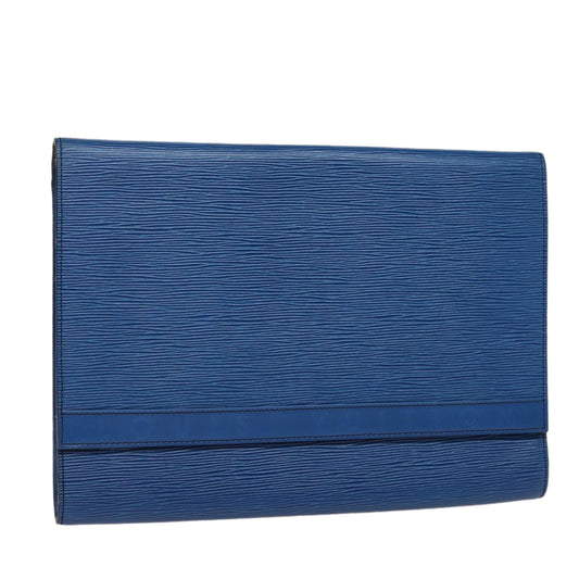 LOUIS VUITTON Epi Pochette Amberop Clutch Bag Blue LV Auth ep5254