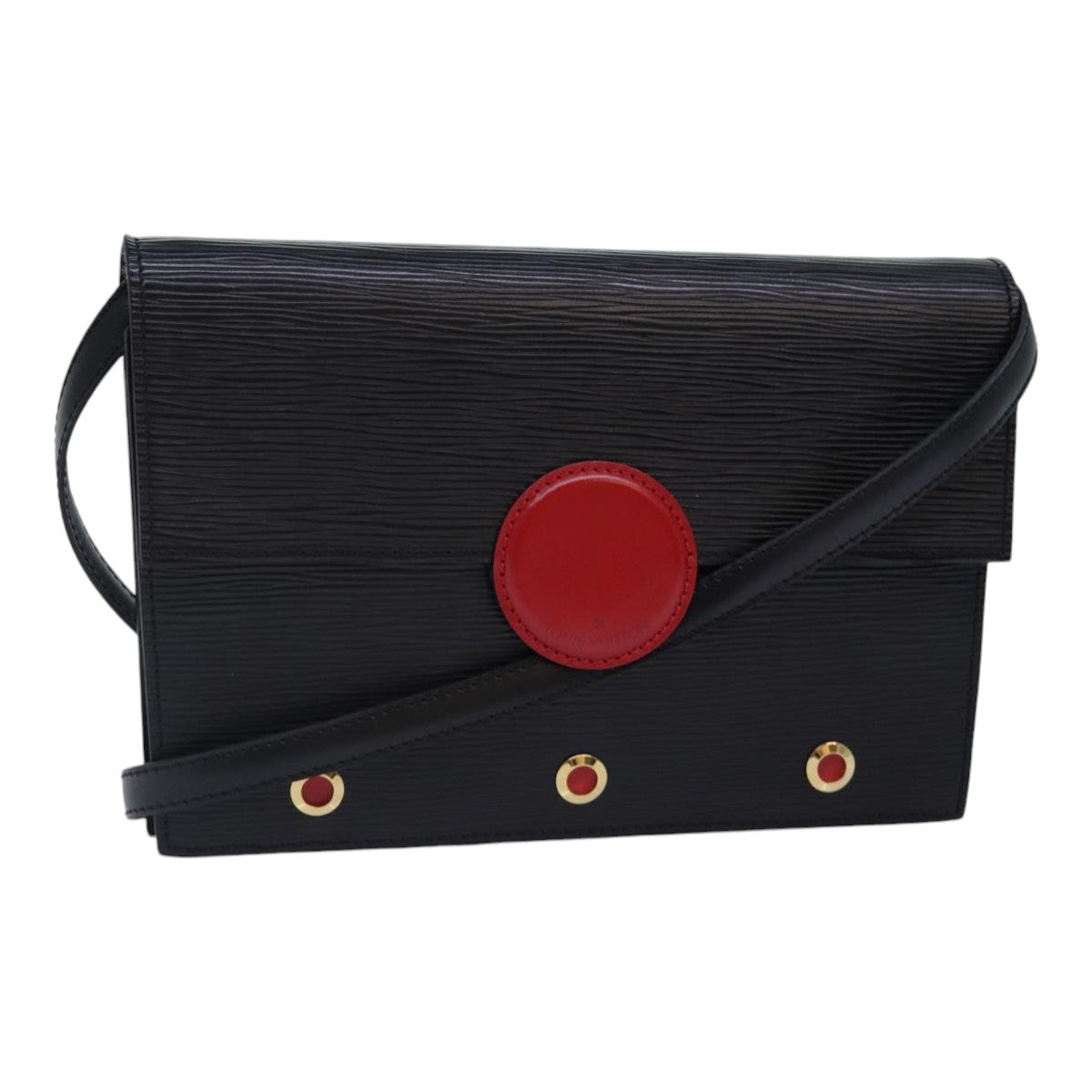 LOUIS VUITTON Epi Hublot Shoulder Bag Black Red LV Auth ep5278