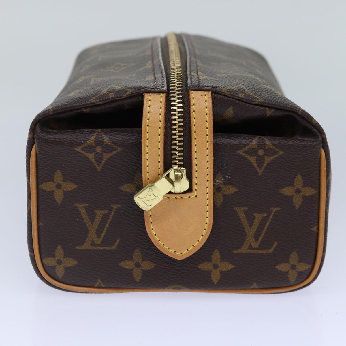 LOUIS VUITTON Monogram Trousse Patte Pression Cosmetic Pouch Auth ep5282