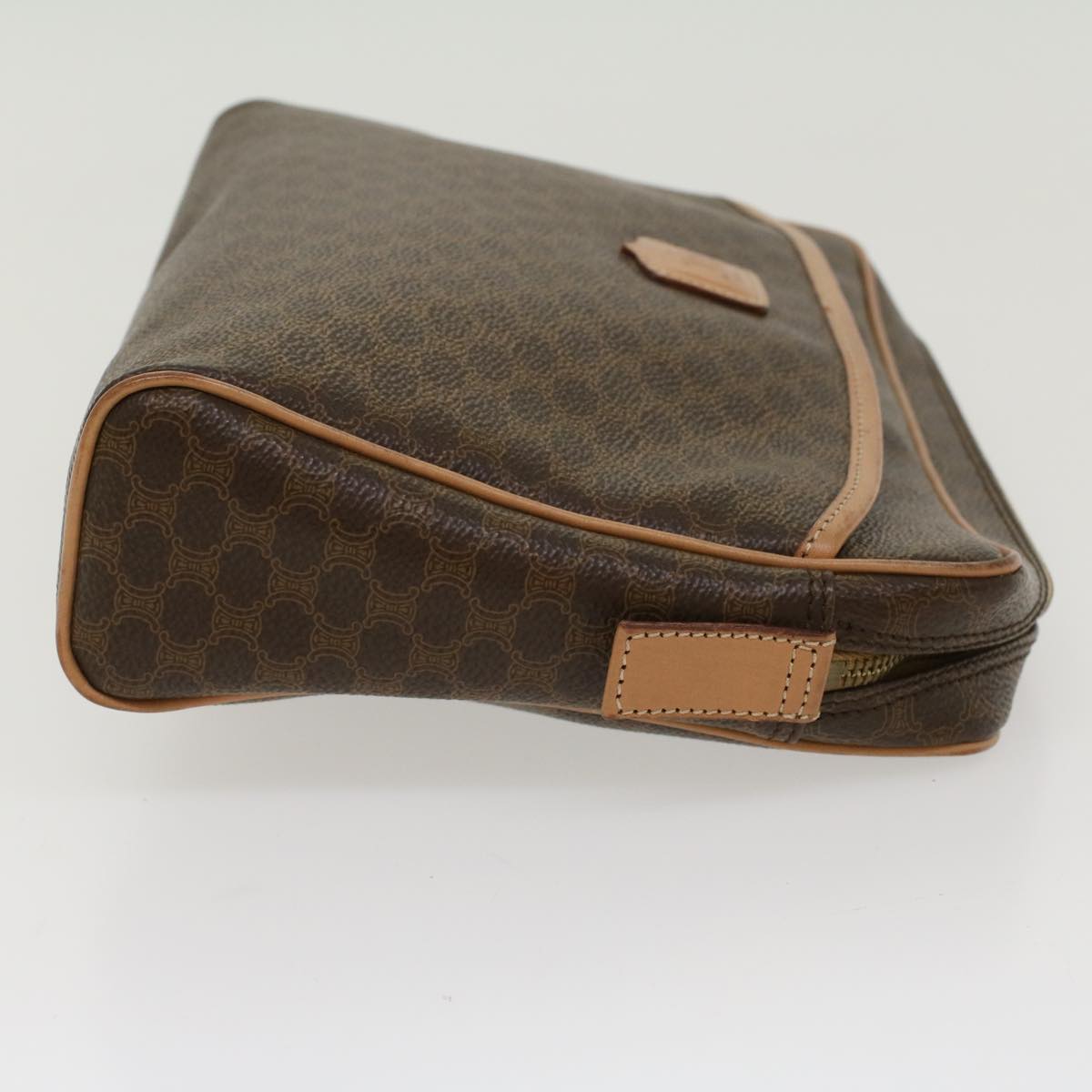 Luxury CELINE Macadam Canvas Clutch Bag PVC Leather Brown ep963