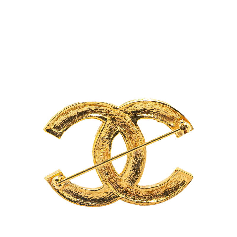 Chanel Gold Plated Coco Mark Rhinestone Brooch Classic Flap Tote