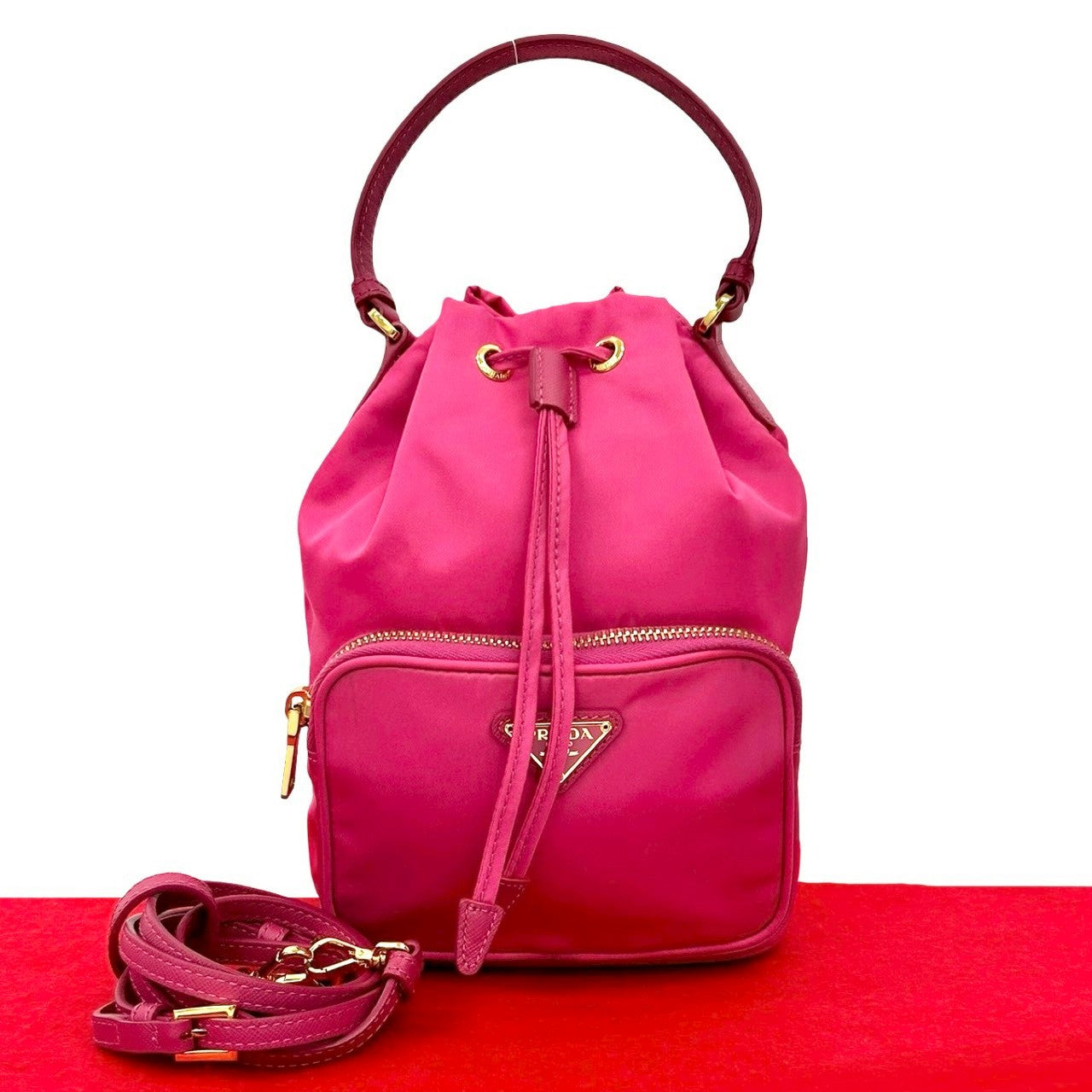 Prada Duet Nylon Leather 2way Shoulder Bag