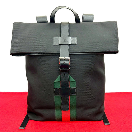 Gucci Leather Canvas Backpack
