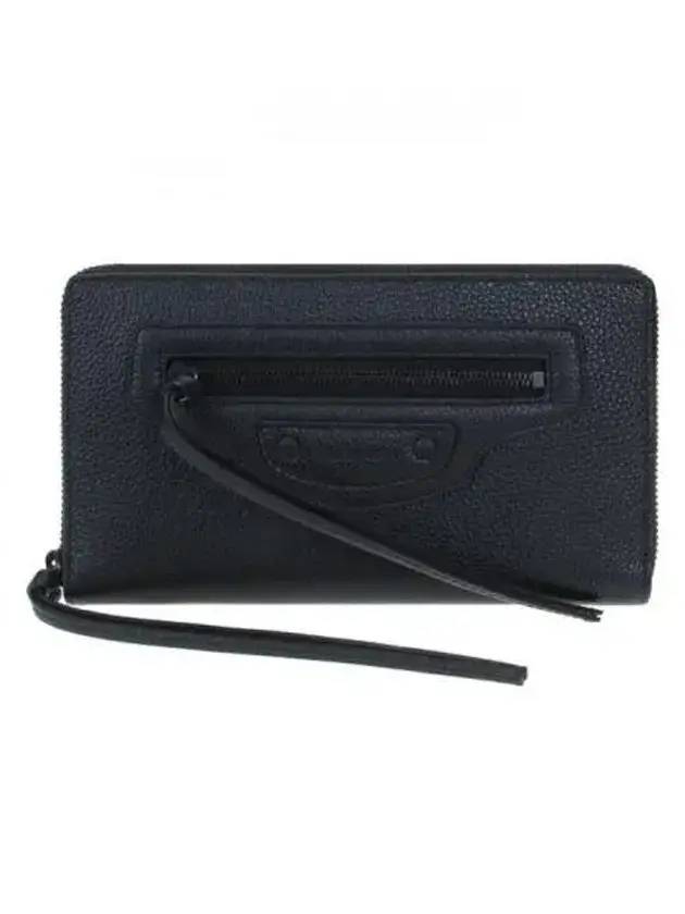 Luxury Balenciaga Trending 2026 Neo Classic Zipper Long Wallet Black