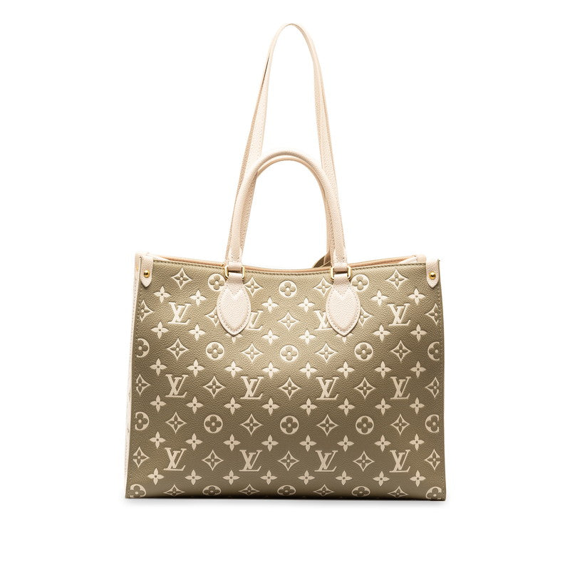 Louis Vuitton Monogram On The Go MM Handbag M46060 White PVC Leather Louis Vuitton
