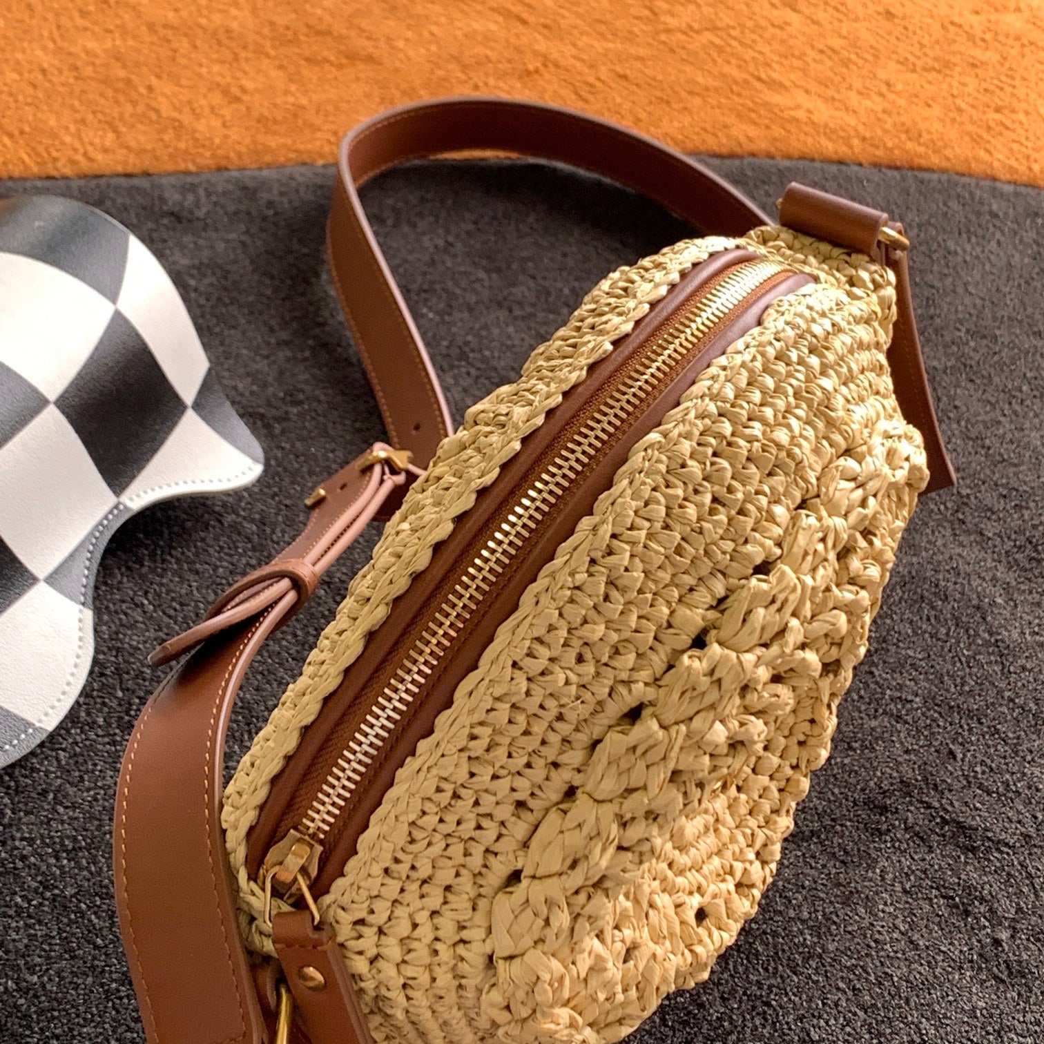 Yves Saint Laurent Sac Rond Bag In Raffia