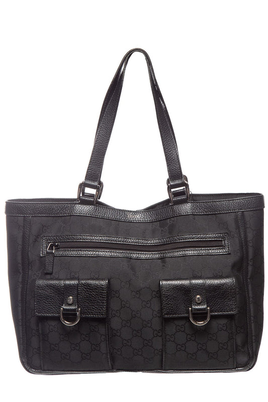 Gucci Black Canvas Mongram Handbag