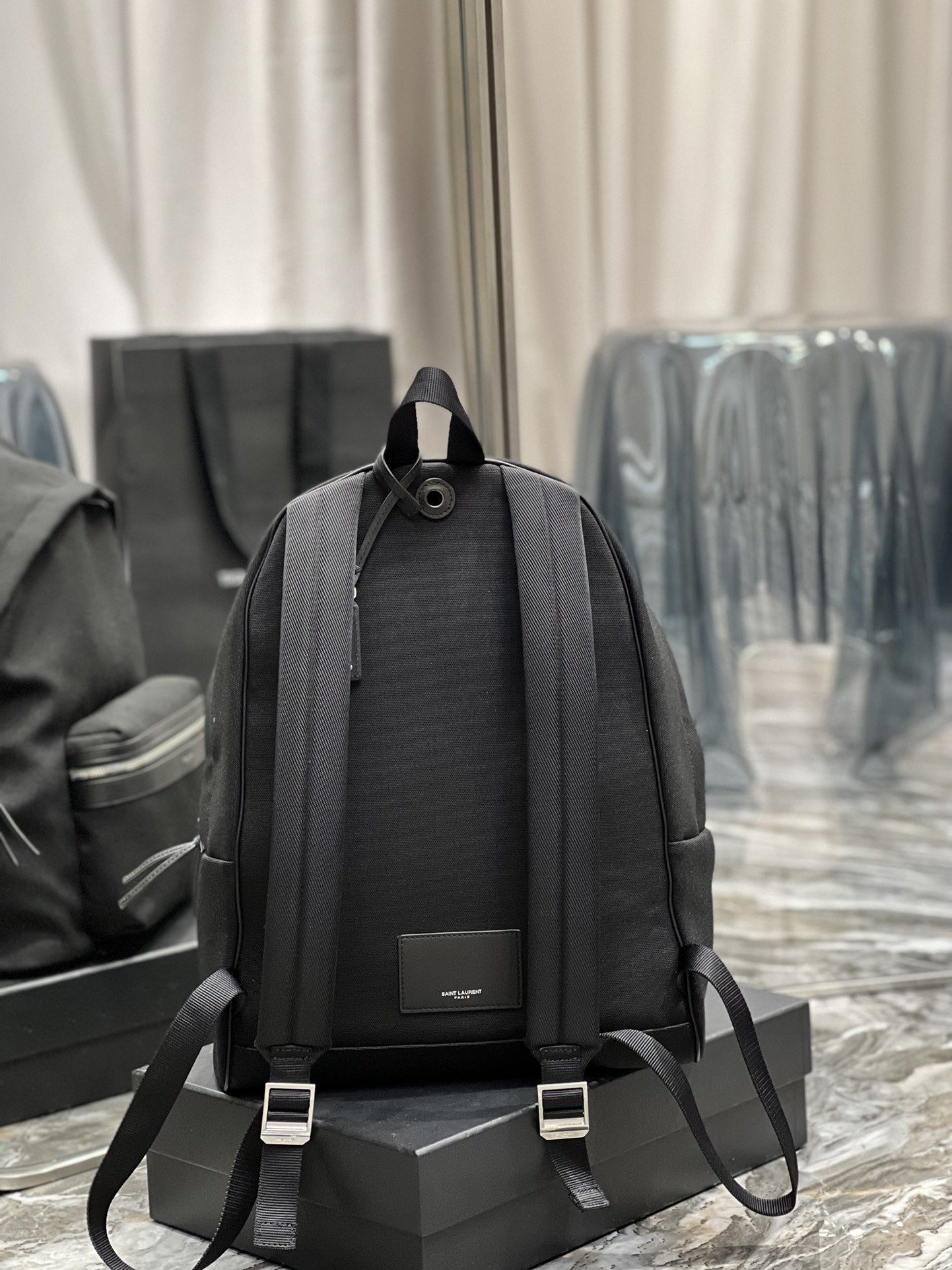 Yves Saint Laurent City Backpack In Canvas Unisex / Black