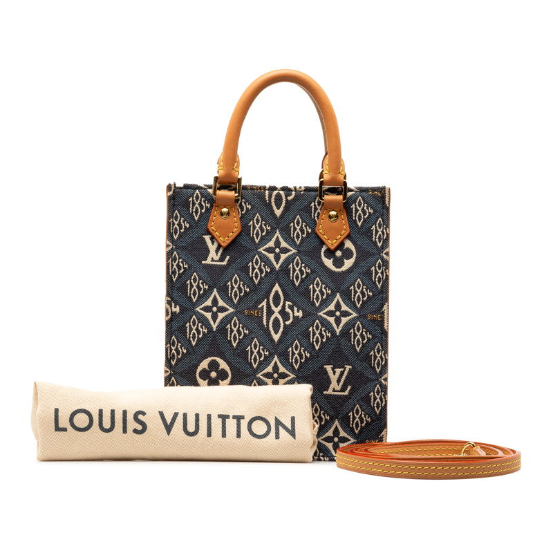 Louis Vuitton Monogram Pitt Sacpra Handbag Shoulder Bag 2WAY M80288 Blue Canvas Leather Louis Vuitton