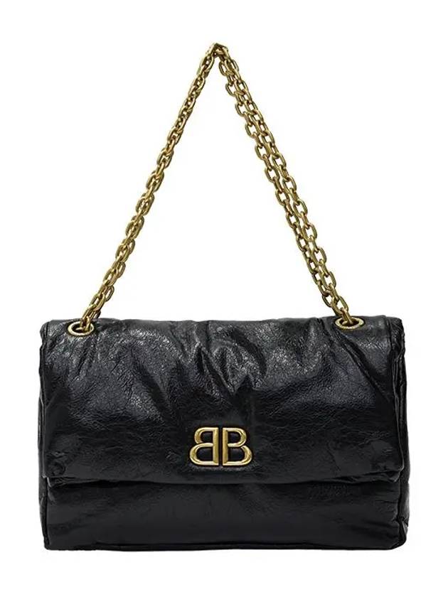 Luxury Balenciaga Trending 2026 Monaco Chain Strap Shoulder Bag Black
