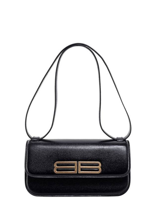 Luxury Balenciaga Trending 2026 BB Logo Gossip Small Shoulder Bag Black